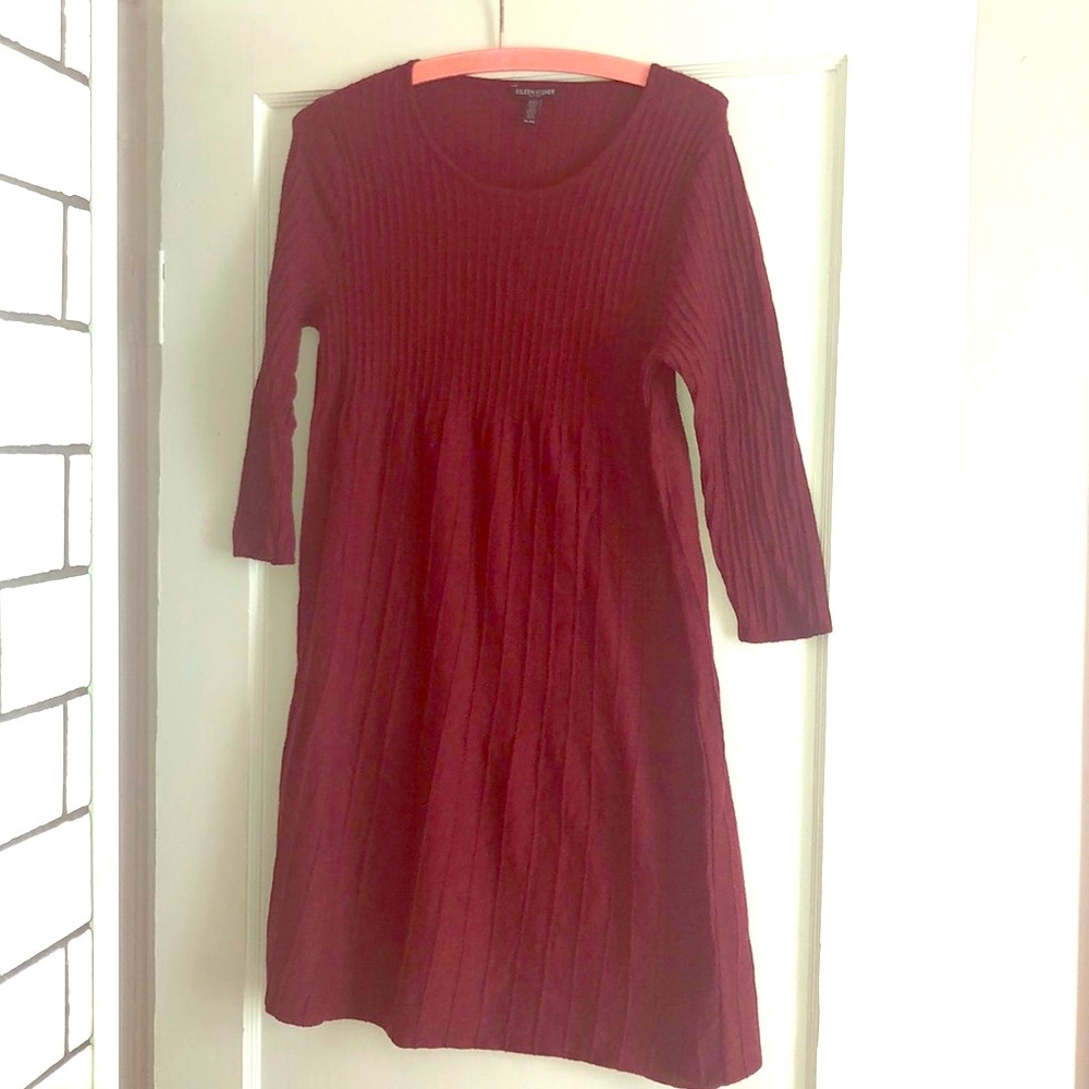 Eileen Fisher washable wool scoop neck dress